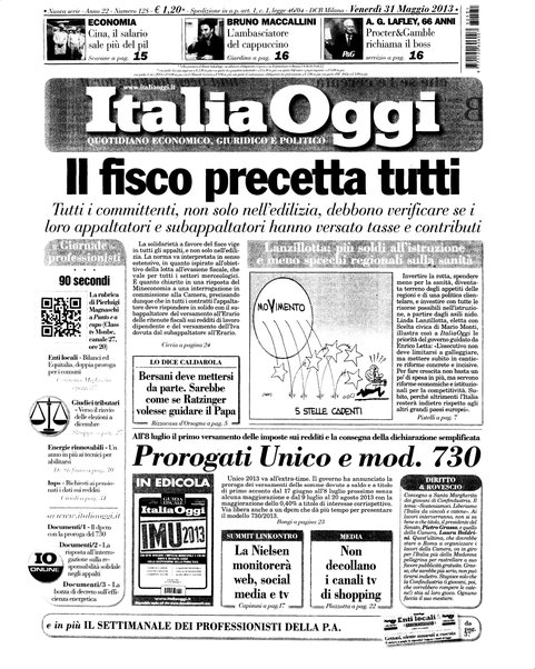 Italia oggi : quotidiano di economia finanza e politica